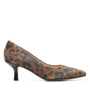 Sapatos Salto Alto Clarks Violet 55 Court Feminino Leopardo | CLK160WKD