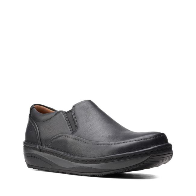 Sapatos Pretos Clarks Un Soul Step Masculino Pretas | CLK382RXS